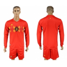 Belgium Blank Red Home Long Sleeves Soccer Country Jersey