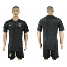 Brazil Blank Black Soccer Country Jersey