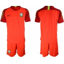 Brazil Blank Red Goalkeeper Soccer Country Jersey