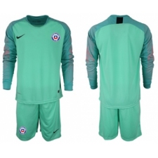 Chile Blank Green Goalkeeper Long Sleeves Soccer Country Jersey