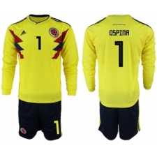 Colombia #1 Ospina Home Long Sleeves Soccer Country Jersey