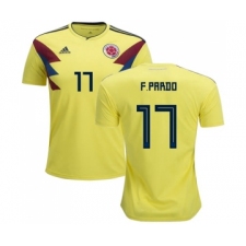 Colombia #17 F.Pardo Home Soccer Country Jersey