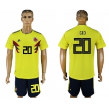 Colombia #20 Gio Home Soccer Country Jersey
