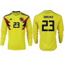Colombia #23 Sanchez Home Long Sleeves Soccer Country Jersey