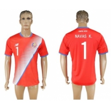 Costa Rica #1 Navas K. Home Soccer Country Jersey