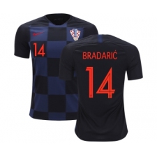 Croatia #14 Bradaric Away Soccer Country Jersey
