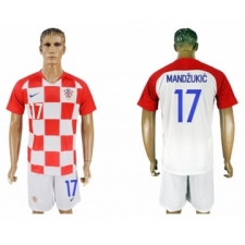 Croatia #17 Mandzukic Home Soccer Country Jersey