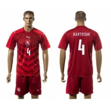 Czech #4 Bartosak Red Home Soccer Country Jersey