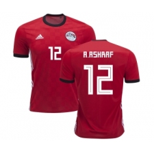 Egypt #12 A.Ashraf Red Home Soccer Country Jersey