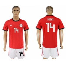 Egypt #14 Sobhi Red Home Soccer Country Jersey