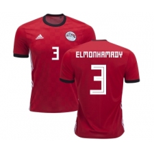 Egypt #3 Elmonhamady Red Home Soccer Country Jersey