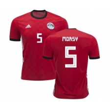 Egypt #5 Morsy Red Home Soccer Country Jersey