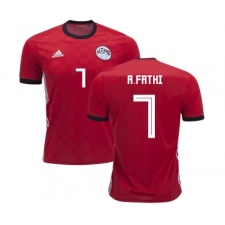 Egypt #7 A.Fathi Red Home Soccer Country Jersey