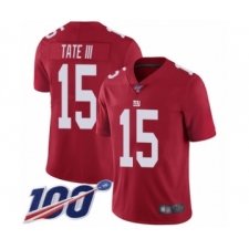 Men's New York Giants #15 Golden Tate III Red Limited Red Inverted Legend 100th Season Football Jersey