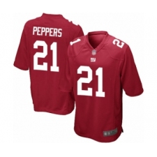 Men's New York Giants #21 Jabrill Peppers Game Red Alternate Football Jersey