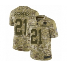 Men's New York Giants #21 Jabrill Peppers Limited Camo 2018 Salute to Service Football Jersey
