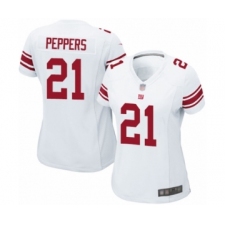 Women's New York Giants #21 Jabrill Peppers Game White Football Jersey