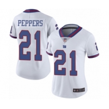 Women's New York Giants #21 Jabrill Peppers Limited White Rush Vapor Untouchable Football Jersey