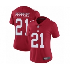 Women's New York Giants #21 Jabrill Peppers Red Alternate Vapor Untouchable Limited Player Football Jersey