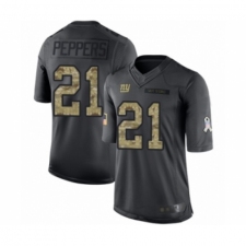 Youth New York Giants #21 Jabrill Peppers Limited Black 2016 Salute to Service Football Jersey