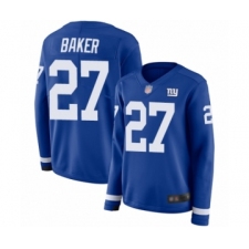 Women's New York Giants #27 Deandre Baker Limited Royal Blue Therma Long Sleeve Football Jersey