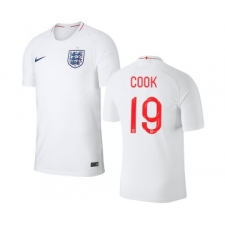 England #19 Cook Home Thai Version Soccer Country Jersey