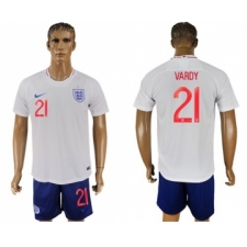 England #21 Vardy Home Soccer Country Jersey
