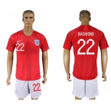 England #22 Rashford Away Soccer Country Jersey
