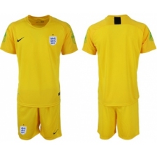 England Blank Yellow Goalkeeper Soccer Country Jersey