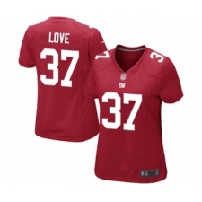 Women's New York Giants #37 Julian Love Game Red Alternate Football Jersey