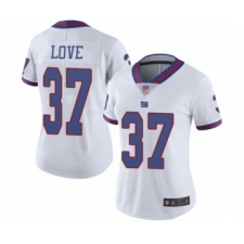 Women's New York Giants #37 Julian Love Limited White Rush Vapor Untouchable Football Jersey