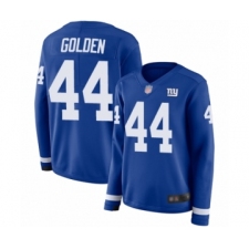 Women's New York Giants #44 Markus Golden Limited Royal Blue Therma Long Sleeve Football Jersey