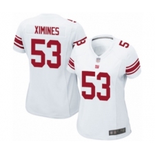 Women's New York Giants #53 Oshane Ximines Game White Football Jersey