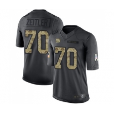 Men's New York Giants #70 Kevin Zeitler Limited Black 2016 Salute to Service Football Jersey