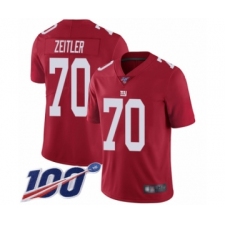 Men's New York Giants #70 Kevin Zeitler Red Limited Red Inverted Legend 100th Season Football Jersey