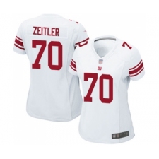 Women's New York Giants #70 Kevin Zeitler Game White Football Jersey