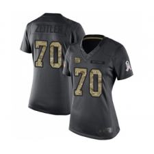 Women's New York Giants #70 Kevin Zeitler Limited Black 2016 Salute to Service Football Jersey
