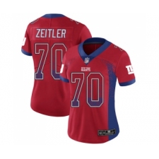 Women's New York Giants #70 Kevin Zeitler Limited Red Rush Drift Fashion Football Jersey