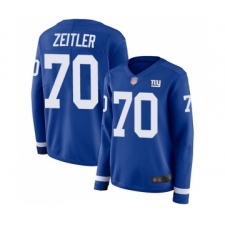 Women's New York Giants #70 Kevin Zeitler Limited Royal Blue Therma Long Sleeve Football Jersey