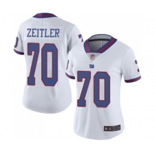 Women's New York Giants #70 Kevin Zeitler Limited White Rush Vapor Untouchable Football Jersey