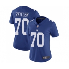 Women's New York Giants #70 Kevin Zeitler Royal Blue Team Color Vapor Untouchable Limited Player Football Jersey