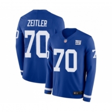 Youth New York Giants #70 Kevin Zeitler Limited Royal Blue Therma Long Sleeve Football Jersey