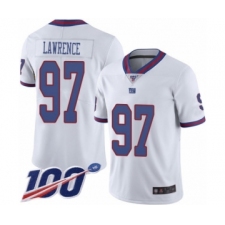 Men's New York Giants #97 Dexter Lawrence Limited White Rush Vapor Untouchable 100th Season Football Jersey