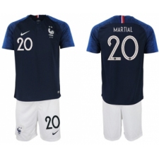 France #20 Martial Home Soccer Country Jersey