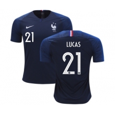France #21 Lucas Home Soccer Country Jersey