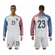 France #23 Costil Away Long Sleeves Soccer Country Jersey