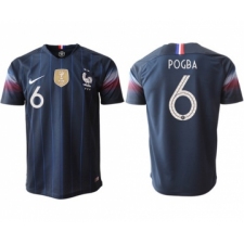 France #6 Pogba Home Thai Version Soccer Country Jersey