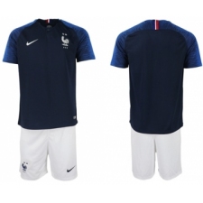 France Blank Home Soccer Country Shorts