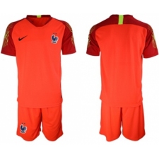 France Blank Red Goalkeeper Soccer Country Jersey