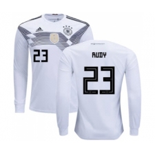 Germany #23 Rudy White Home Long Sleeves Soccer Country Jersey